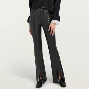Cinq a Sept Shanis Vegan Leather Slit Bootcut Pants